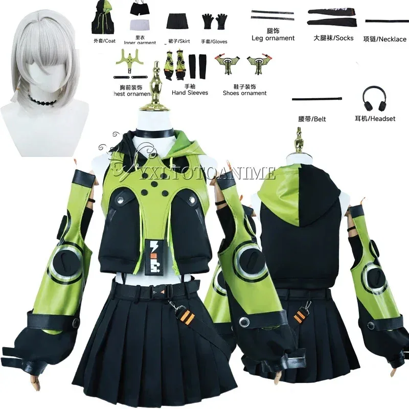 أزياء ZZZ أنبي ديمارا التأثيرية مجموعة كاملة من الزي الموحد الدعامة Zenless منطقة صفر أنبي ديمارا أزياء تنكرية عضو المنزل اللطيف