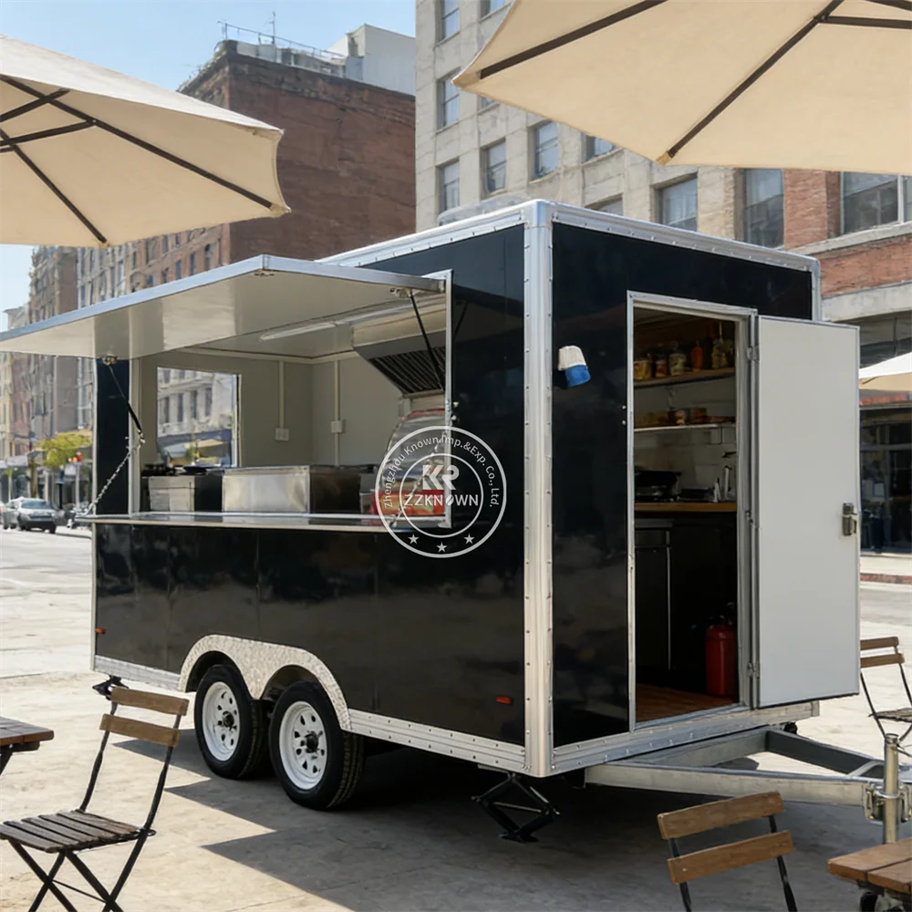 

Коммерческий фургон для фастфуда, тележка для десертов и мороженого, полностью оборудованный фудтрак из нержавеющей стали для пиццы на заказ