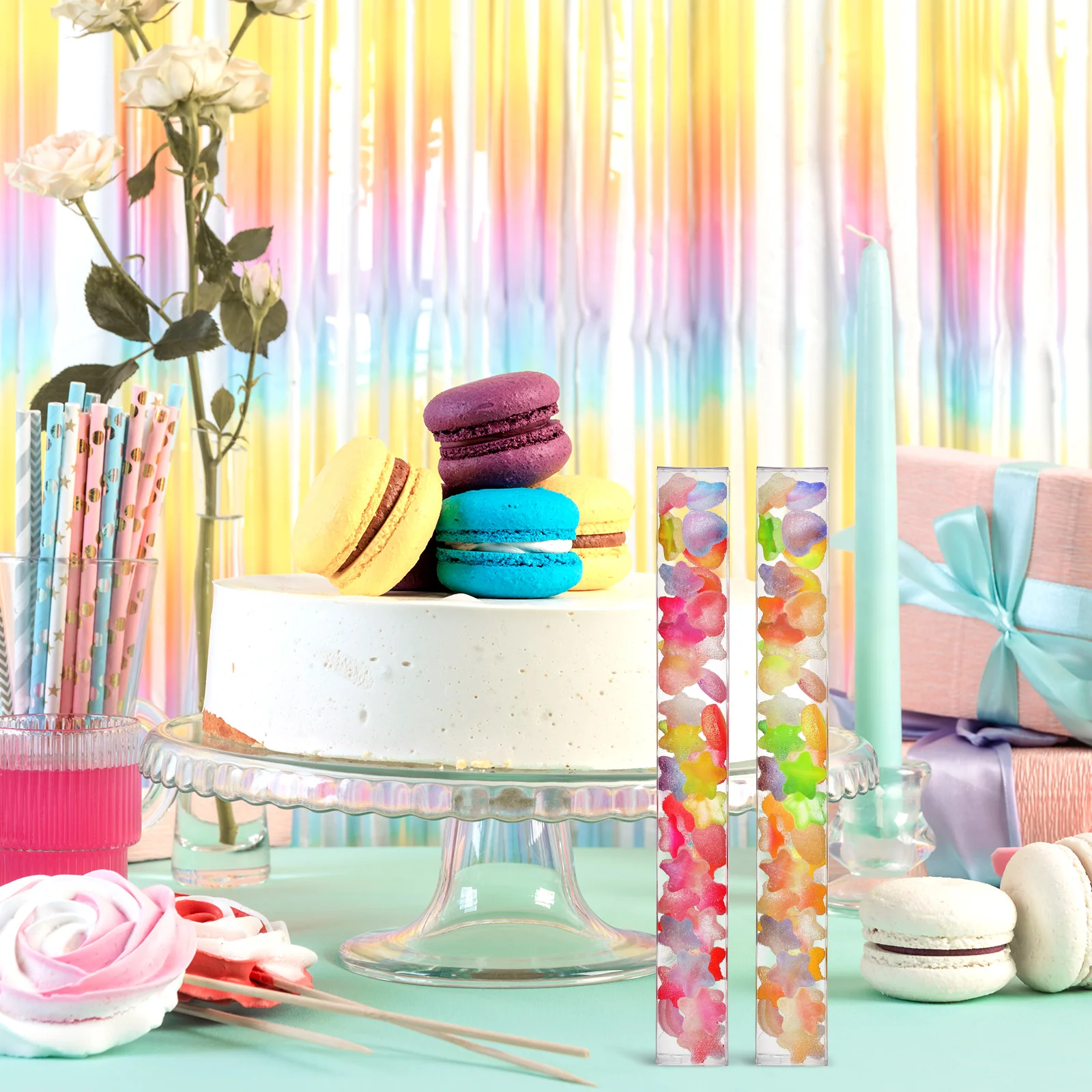 

Transparent Small Boxes Pretzel Rods Holder Individual Gumball Packaging Clear Treat Candy Storage Organizers Party Favors