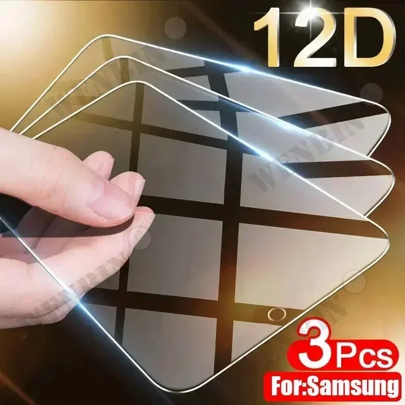 

3 Pcs Tempered Glass For Samsung S25 S24 S23 S22 Ultra Plus A56 A55 A36 A35 A26 A16 A15 Screen Protector Full Protective Glass