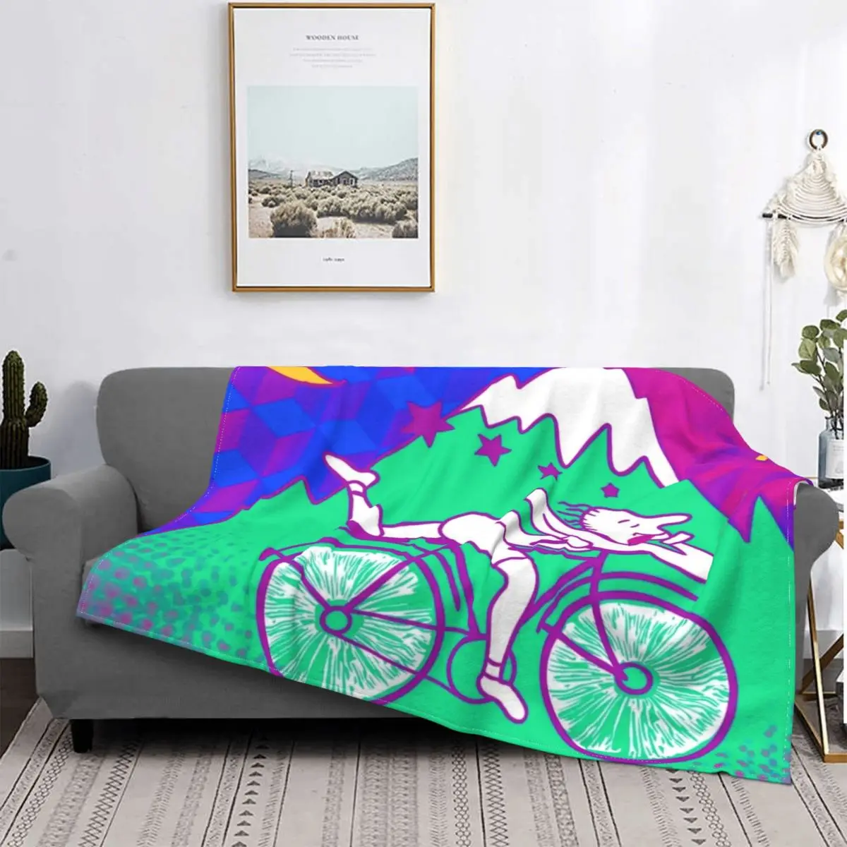 Albert Hoffman LSD Bicycle Day Blankets Warm Flannel Acid Blotter Party Throw Blanket for Bedding Couch Quilt