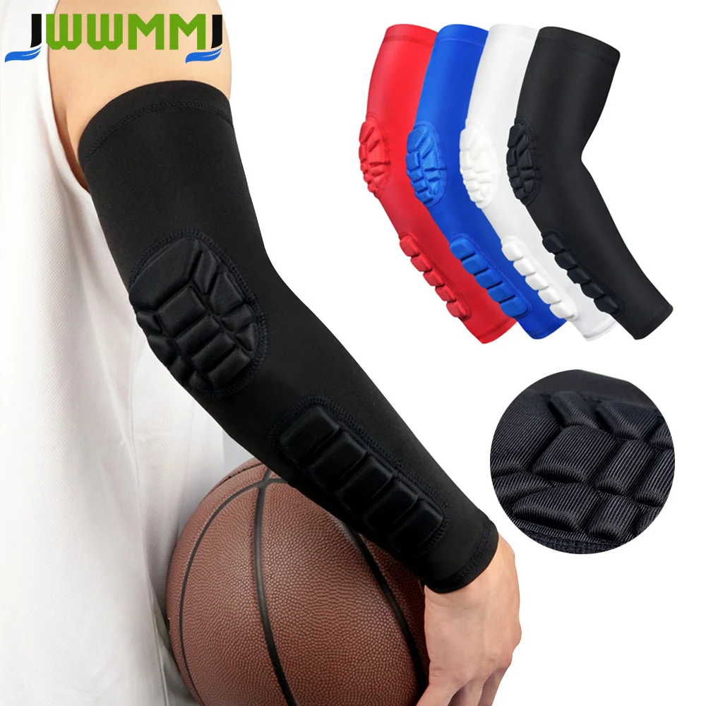 1Pcs Elbow Pads Compression Shooter Sleeves Men Women Arm Sleeve with Pad for Basketball Football Volleyball Cycling Running