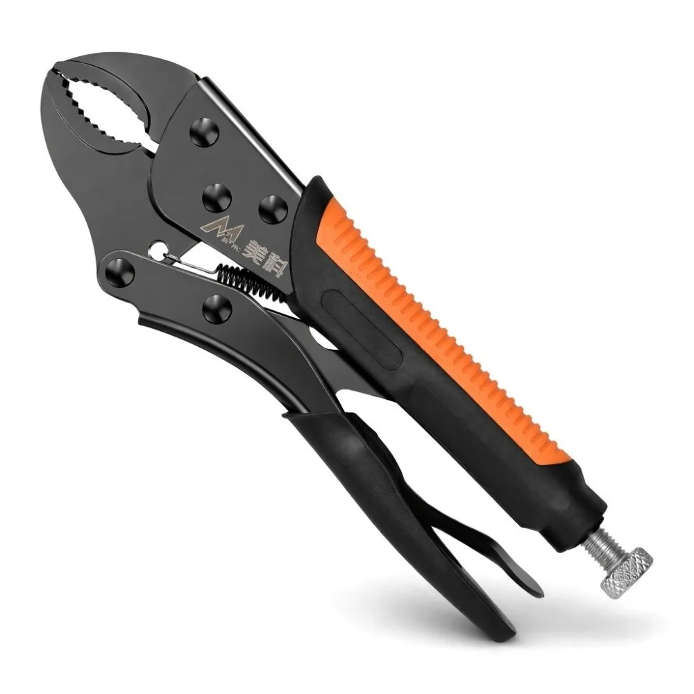 Portable Alloy Steel Locking Pliers One-Hand Release Anti-Slip Handle Curved Jaw Pliers 7 Inch Size Clamping Device DIY Projects