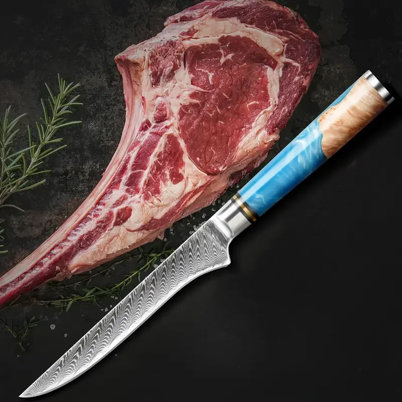 6-inch professional deboning knife, 67-layer Damascus steel kitchen knife for cutting meat, multi-functional kitchen tool