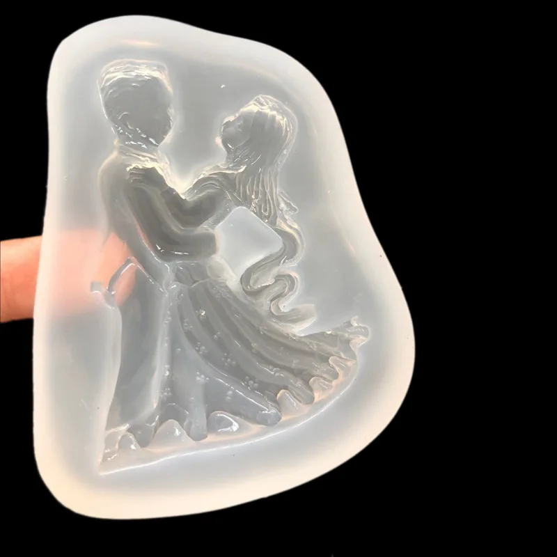 Mirror Wedding Dress Style Bride and Groom Dancing Epoxy Mold DYI Phone Case Materials Accessories Decoration Resin Mould 16455