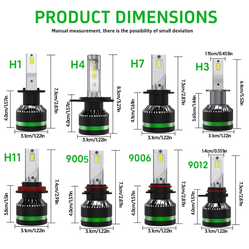 Heyword H4 H7 Car LED Headlight H1 H8 H11 HB3 HB4 9005 9006 LED