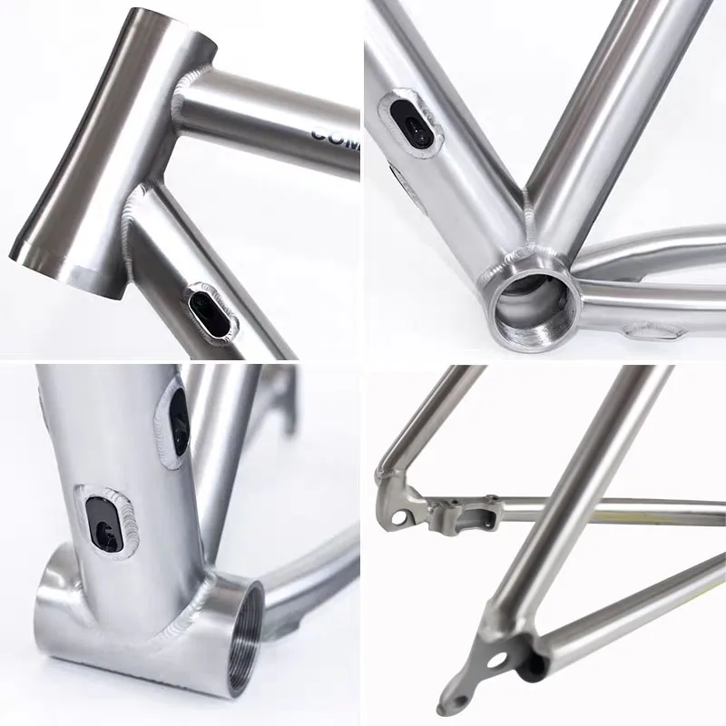 Titanium Alloy Gravel Bike Frame Lightweight Metal Construction for Mountain and Road Bicycles with BSA BB