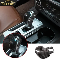 Car Gear Shift Knob Cover Trim Real Carbon Fiber For 2013-2018 Maserati Ghibli/Quattroporte/Levante Styling Interior Accessories
