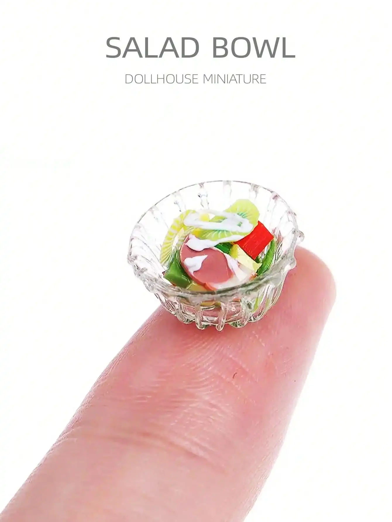 Bol à salade miniature pour maison de poupée, échelle 1:12, mini simulation d'aliments, jouet, accessoires de décoration de cuisine