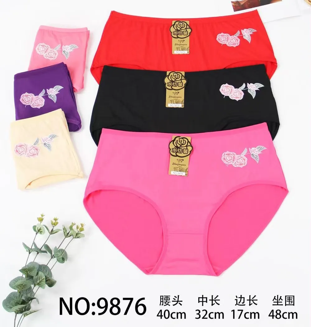 3Pcs/lot Breathable Print Panties for Women High Waist Briefs Soft and Super Elastic Underpants Plus Size 5XL 7XL Briefs