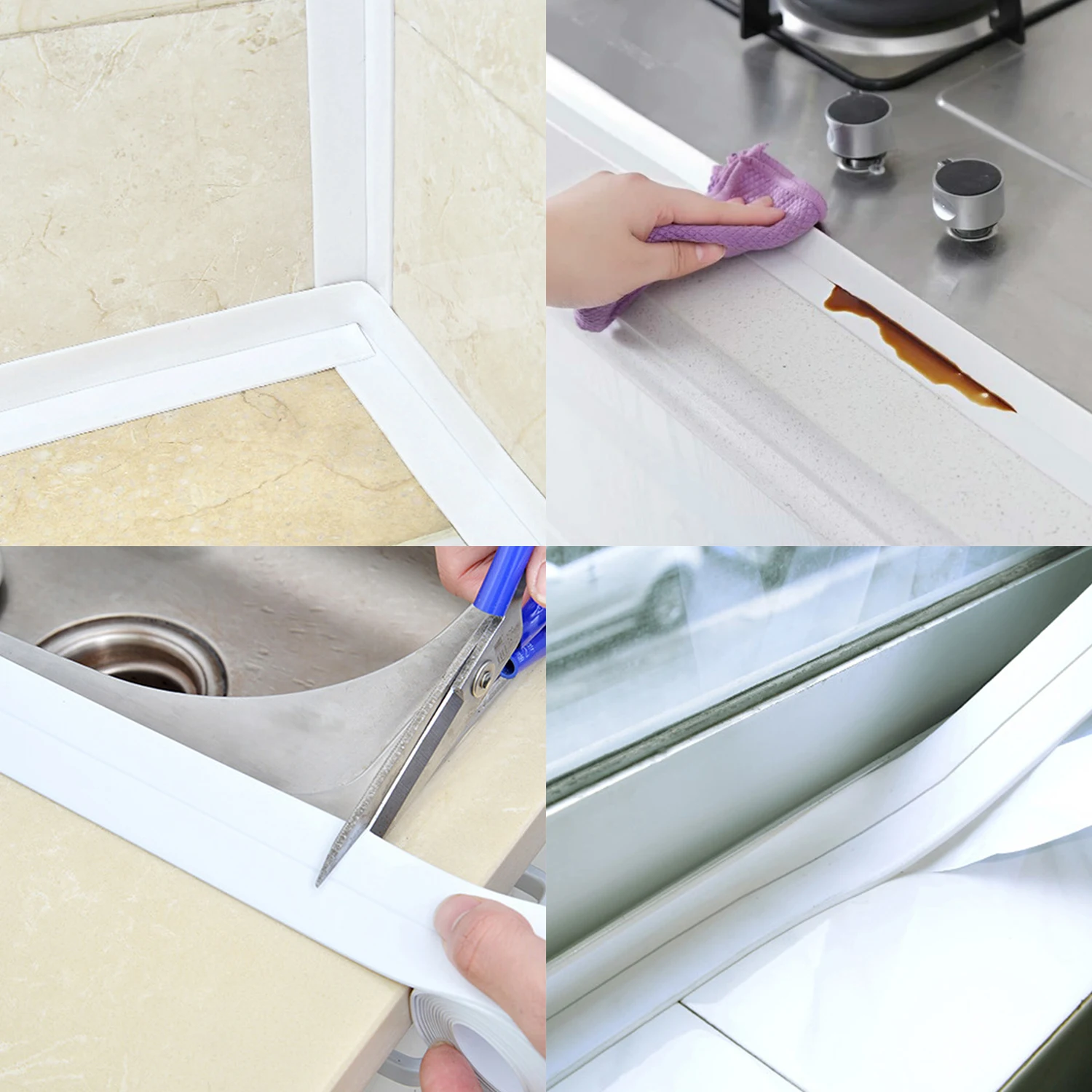 Anti-mildew Waterproof Tape Kitchen Sink Door Window Caulk Tapes Bathroom Corner Line Seal Strip Toilet Seam Adhesive Strip