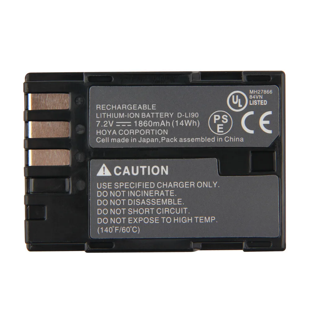 Replacement Camera Battery D-Li90 For Pentax 645D K7 K7D K3 K5 K52S K01 1860mah