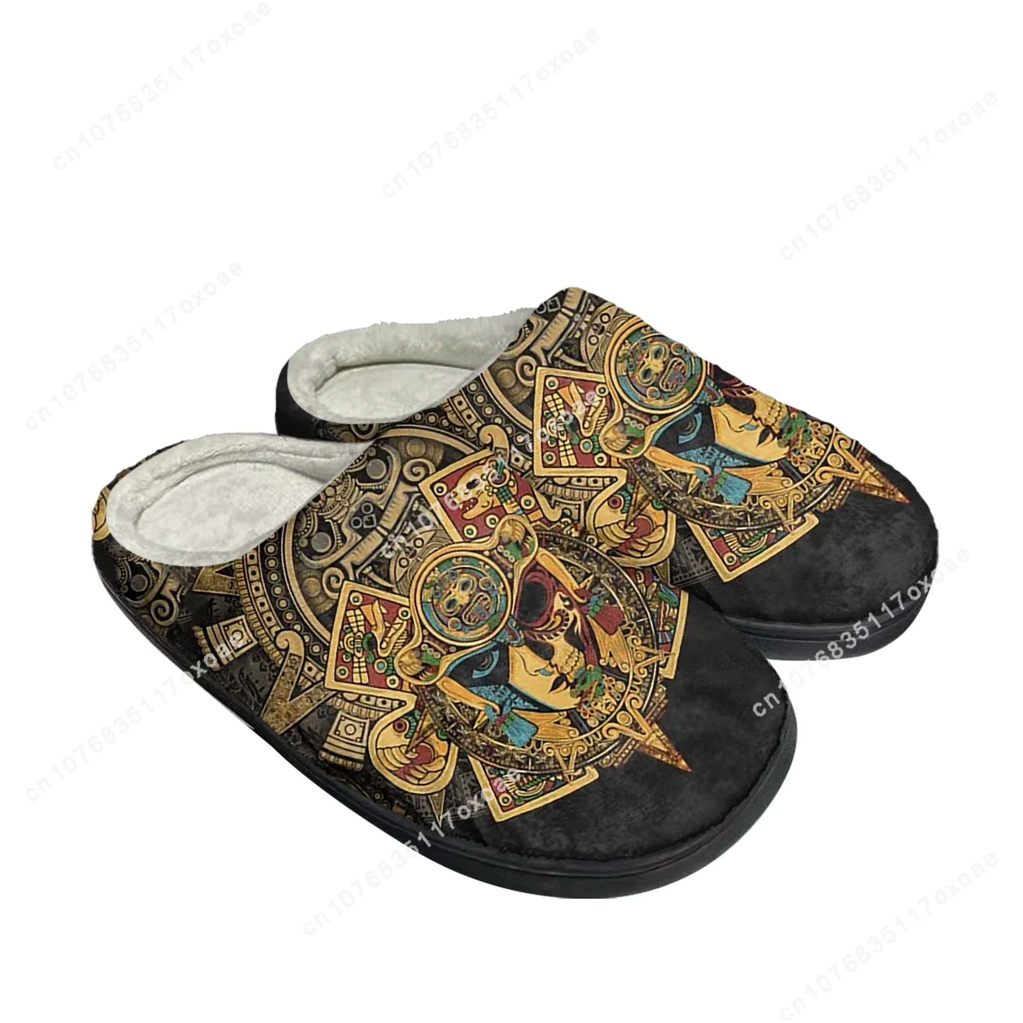 

Mexican Aztec Quetzon Home Cotton Slippers Mens Womens Plush Bedroom Casual Keep Warm Shoes Thermal Indoor Slipper Custom Shoe