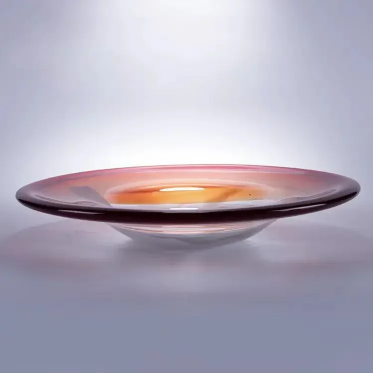 Plato de fruta esmaltado de arte minimalista moderno, decoración de vidrio para el hogar, adorno creativo exquisito de alta gama para mesa de comedor para el hogar