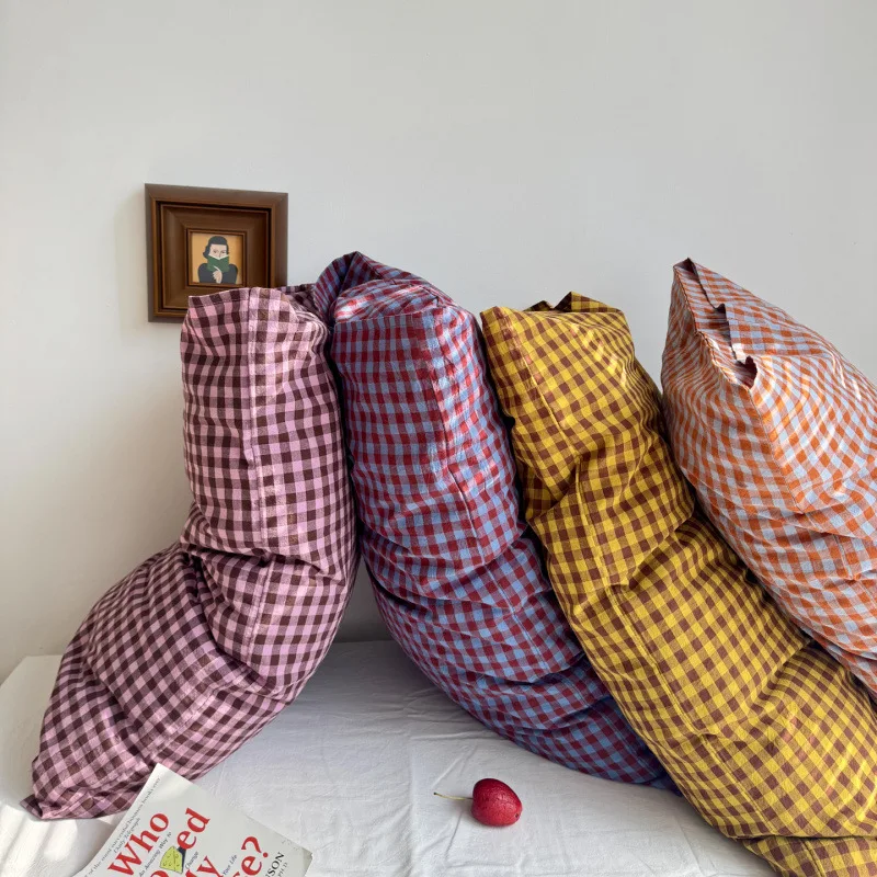 

Prague-style ins woven washed cotton pillowcase for home and student dormitories, skin-friendly, comfortable, and simple design