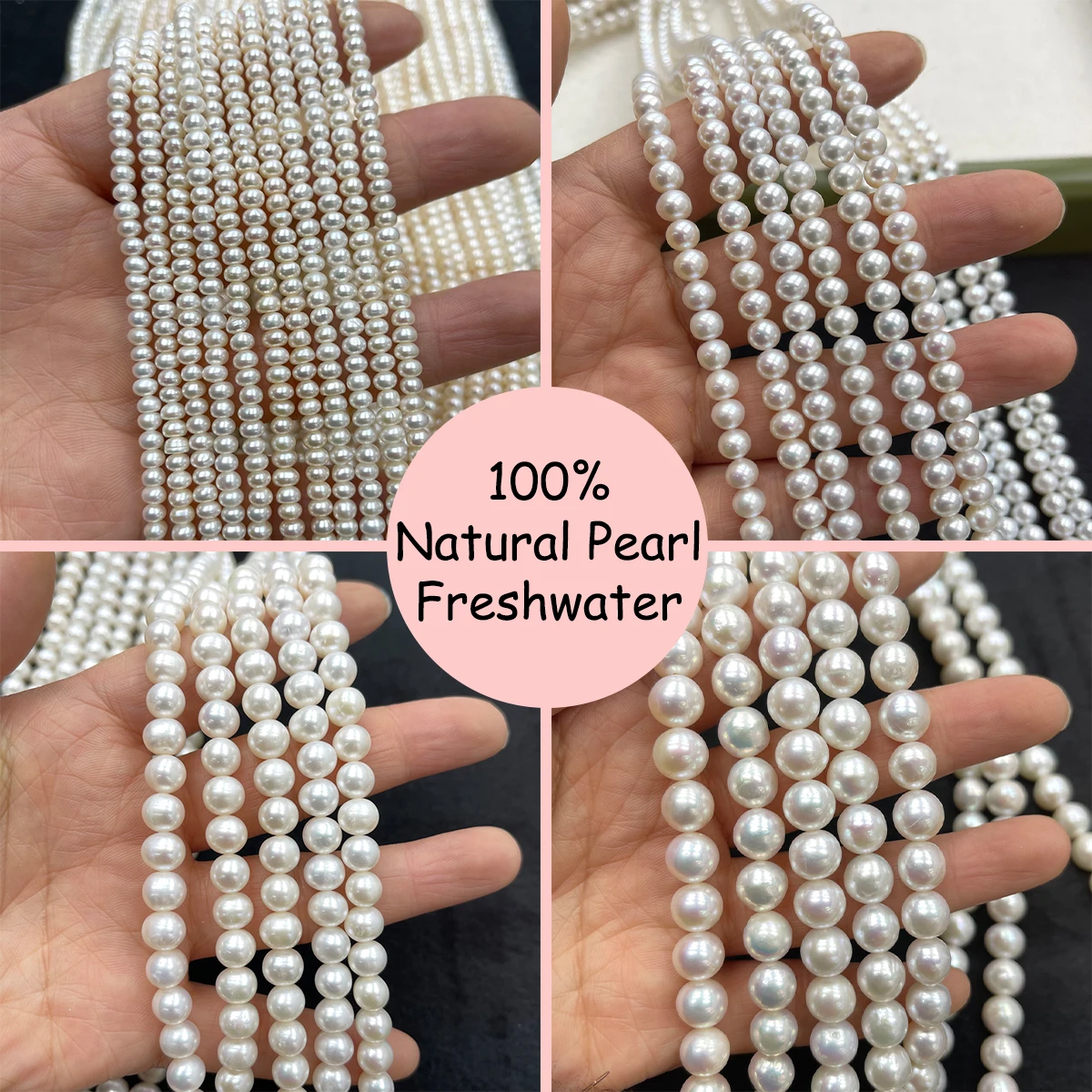 

AA+/AAA Natural Freshwater Pearl Round/Flat Beads for Jewelry Making High Quality DIY Necklace Bracelets Earrings Accessories