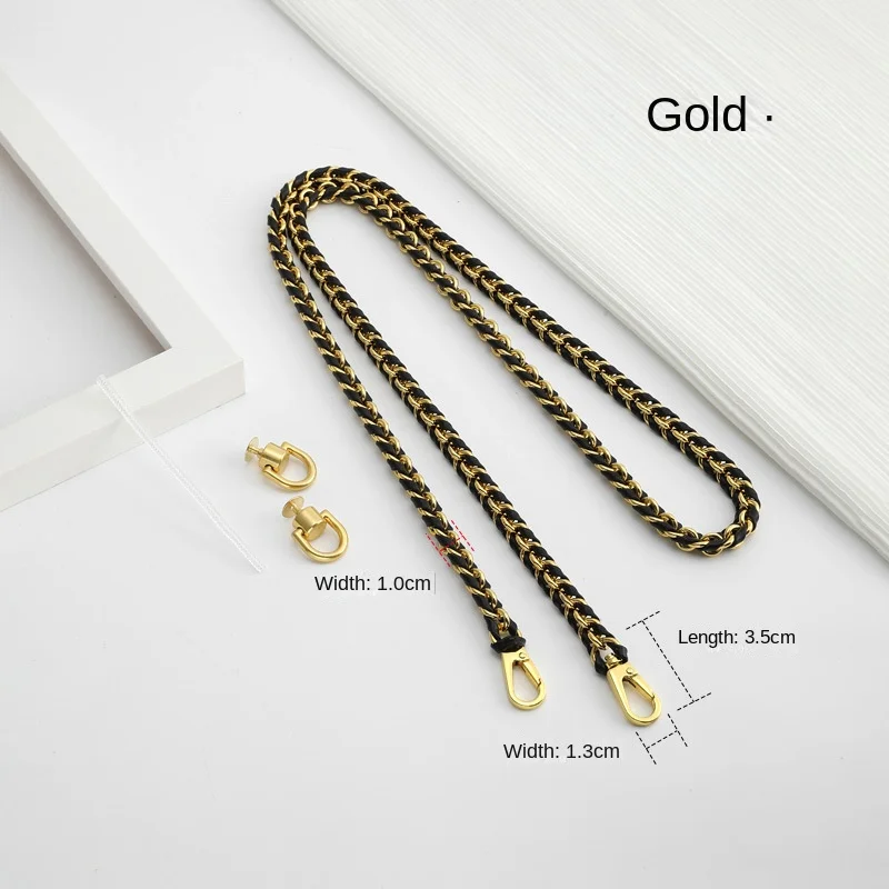 Makeup Bag Nice Crossbody Modification Leather Chain Shoulder Strap Silk Scarf Bag Chain for Women D-Button Accessories New