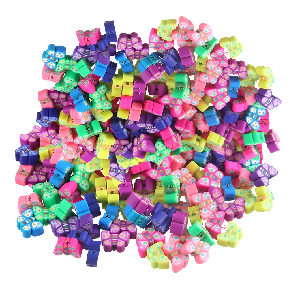 

Sliced Beads Bulk Multipurpose Shaped Colorful Butterfly Spacer Craft Loose Child DIY Making Soft Clay Beads Jewelry