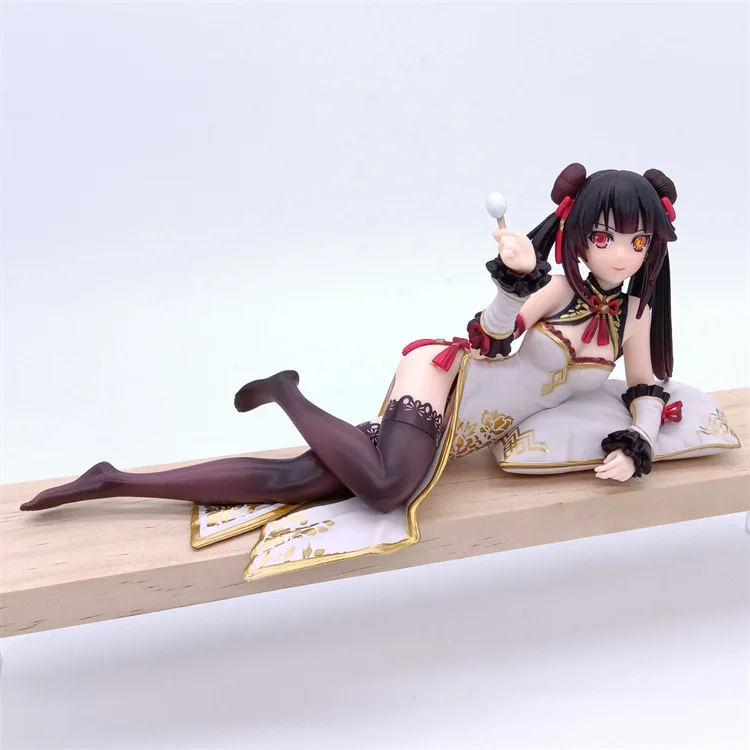 8.5cm Date A Live Anime Figurka Czerwono-Biała Cheongsam Tokisaki Kurumi Figurka Kolekcja Model Lalka Zabawki Japońska Dziewczyna Anime