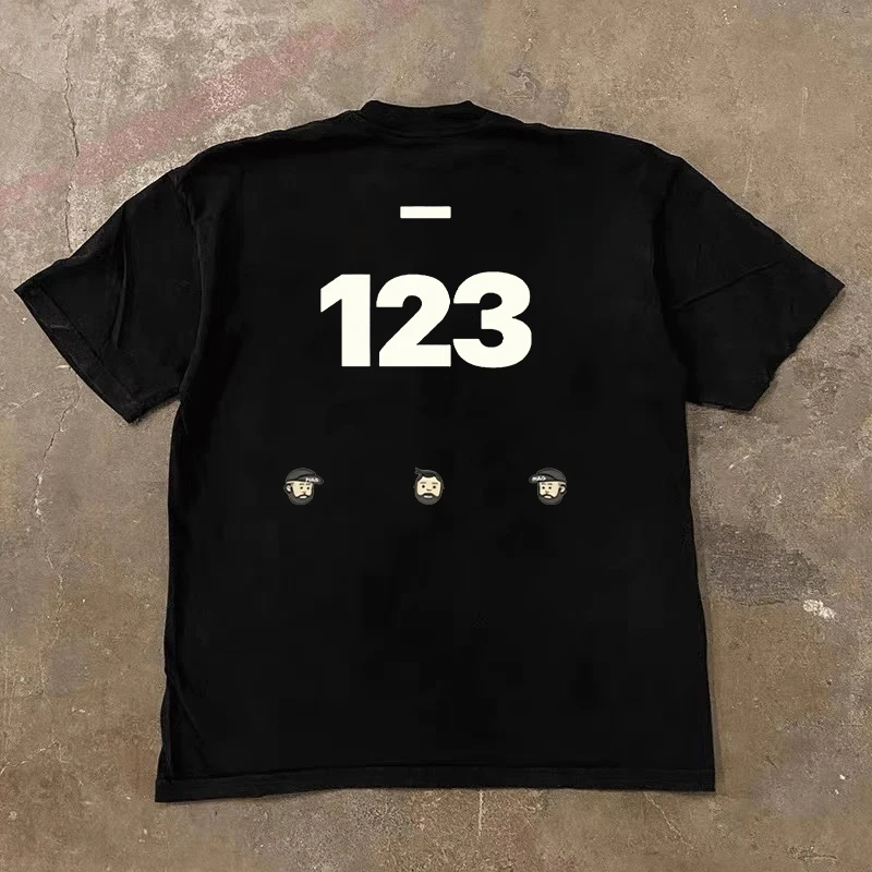 2026 Loose Cotton T-Shirt Short Sleeve Double Thread Pure Cotton American Retro Style Couple's Clothing Women's Casual Wear