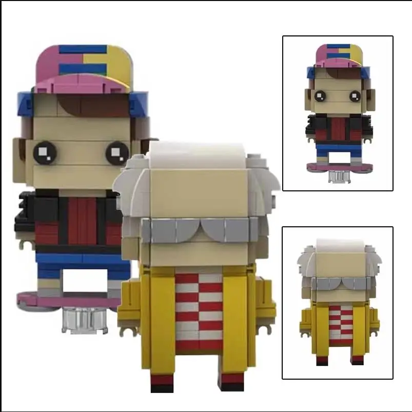 Brickheadz MOC Regreso al mejor futuro Doctor Brown Martyed bloques de construcción DIY arquitectónico horizonte ladrillos niños juguete para regalo