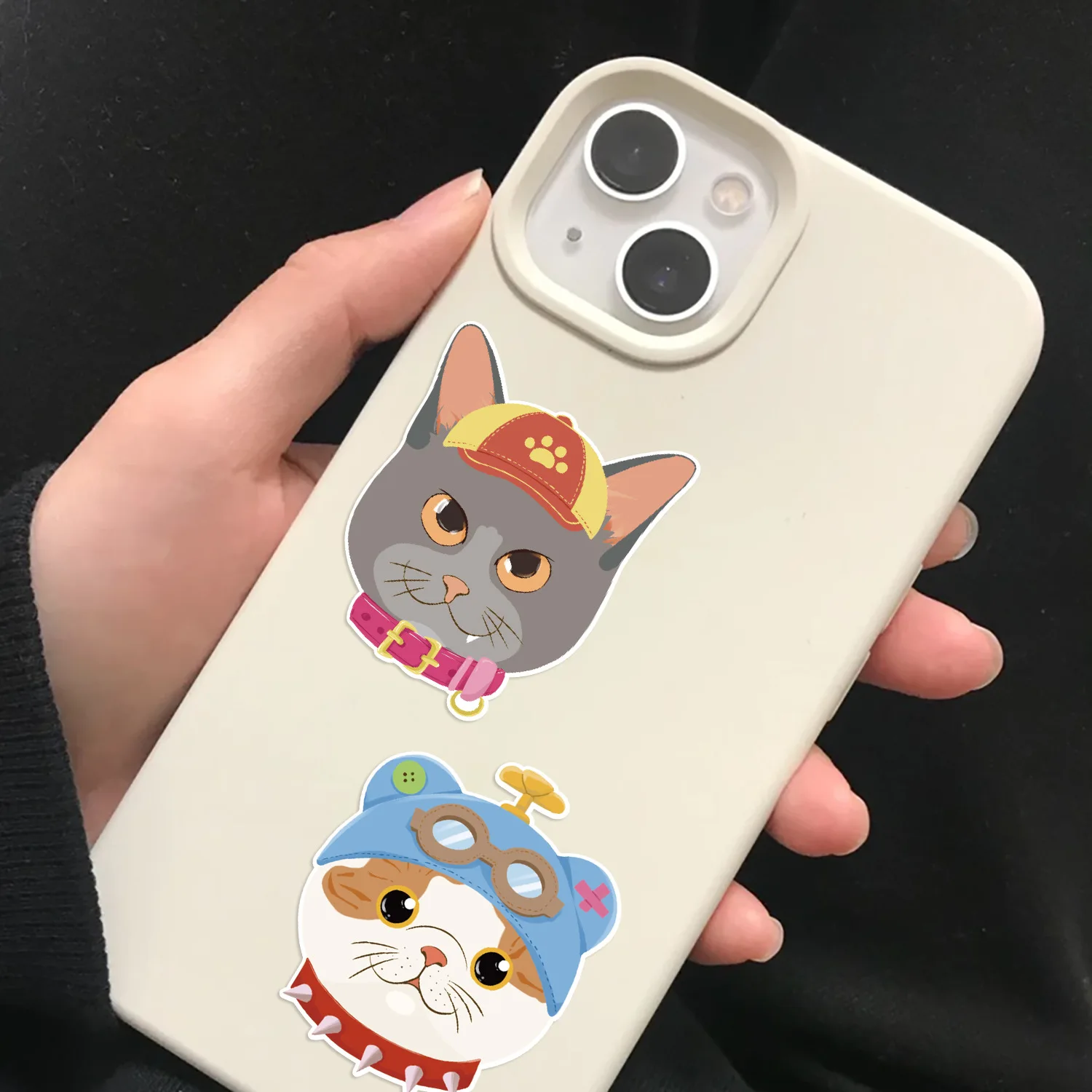 8Pcs Cartoon Katze Kopf Gesicht Ändern Puzzle Aufkleber Niedlichen Tier Machen EIN Gesicht Spielzeug Gesicht Ändern kinder Spielzeug telefon DIY Aufkleber
