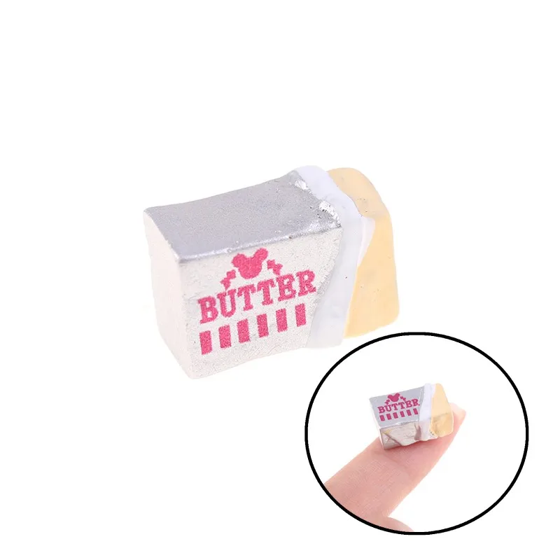 Conjunto de Brinquedos de Comida Simulada em Miniatura com 6 Peças, Manteiga, Pão, Utensílios de Cozinha para Brincar, Acessórios para Casa de Bonecas