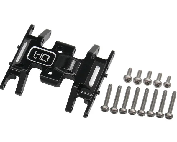 Hot Racing SXTF133M01 CNC Billet Alum Skid Plate Black 1pc with Hardware replaces AX31614 for Axial SCX24 Deadbolt 90081