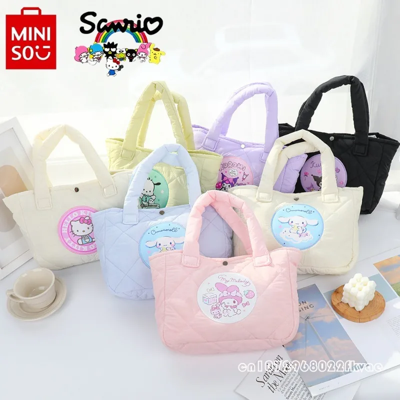 

Miniso Sanrio New Women's Handbag Fashionable High Quality Cotton Bag Cartoon Fresh Large Capacity Women's Shopping Bag