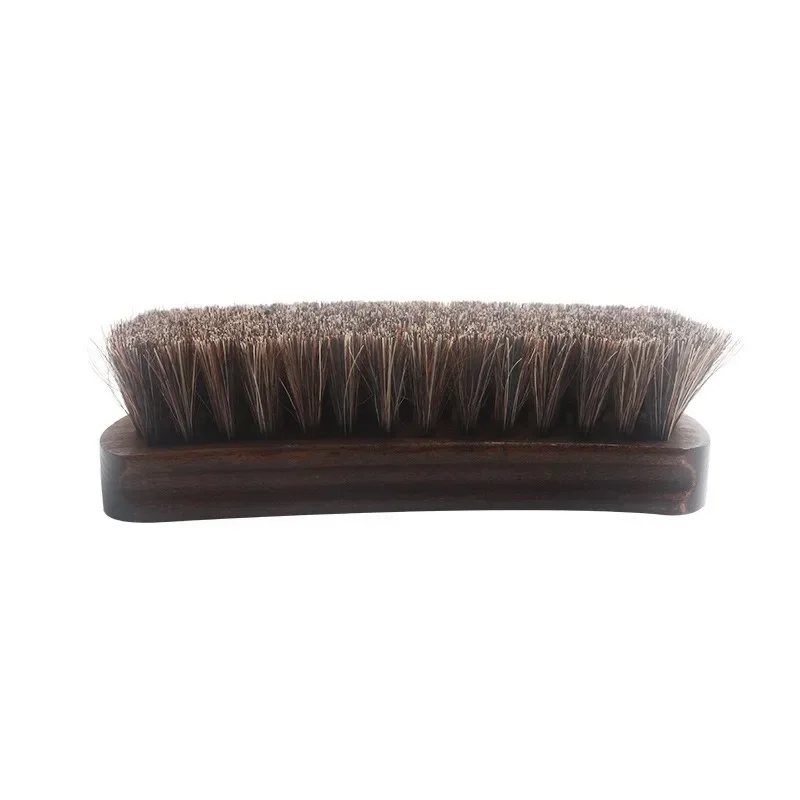 Horsehair Shoe Brush Polish Natural Leather Real Horse Hair Soft Polishing Tool Bootpolish Cleaning Brush for Suede Nubuck Boot