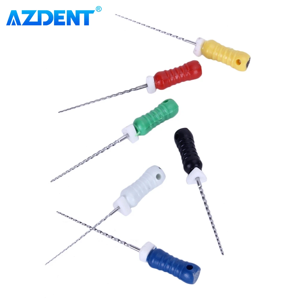 Dental Root Canal Niti REAMER 21mm AZDENT Pilniki do użytku ręcznego Endodontyczne # 15-40 Instrumentów do laboratorium dentystycznego