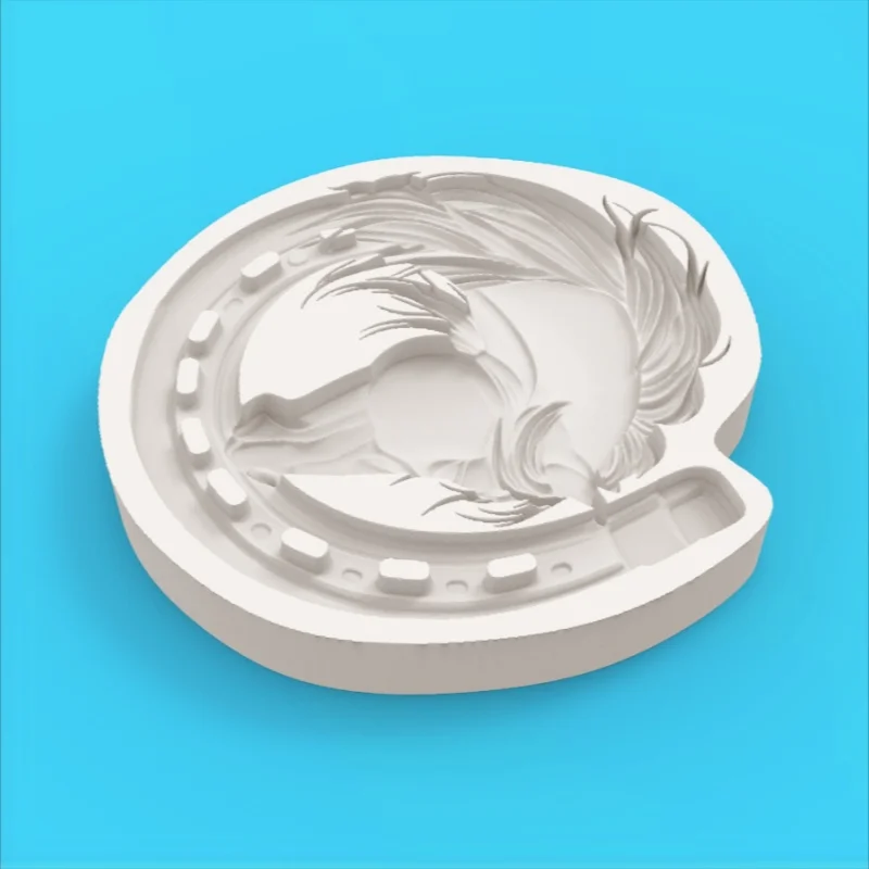 Horseshoe and Horse Head Silicone Mold for Crafting, Horseshoe Interlocking Design, Fondant Chocolate Dessert Baking Mold - view 5