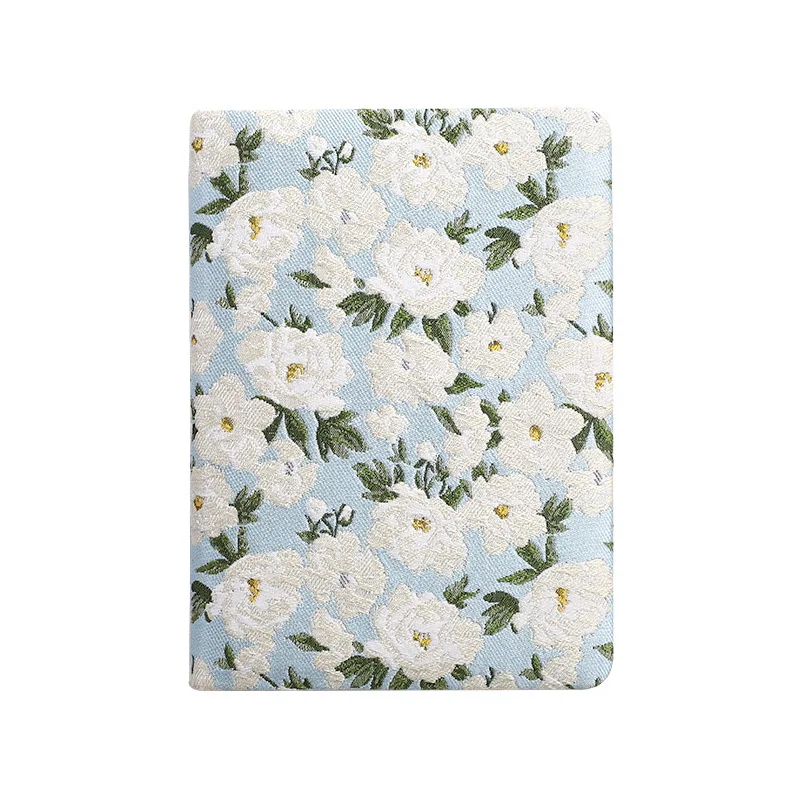 A6 B6 Floral Fabric Handwritten Loose-leaf Binder Book Embroidered Flower Notebook Advanced Design Notebook High Beauty Notebook