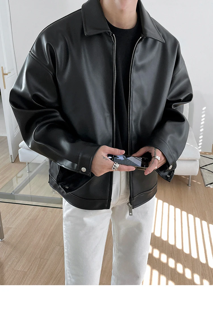 Mauroicardi Spring Autumn Cool Luxury Short Black Soft Light Pu Leather Jacket Men Zipper Casual Mens Jackets and Coats Fashion 17 Sa24efcf2694244df8cffee1db6fdc5cfR