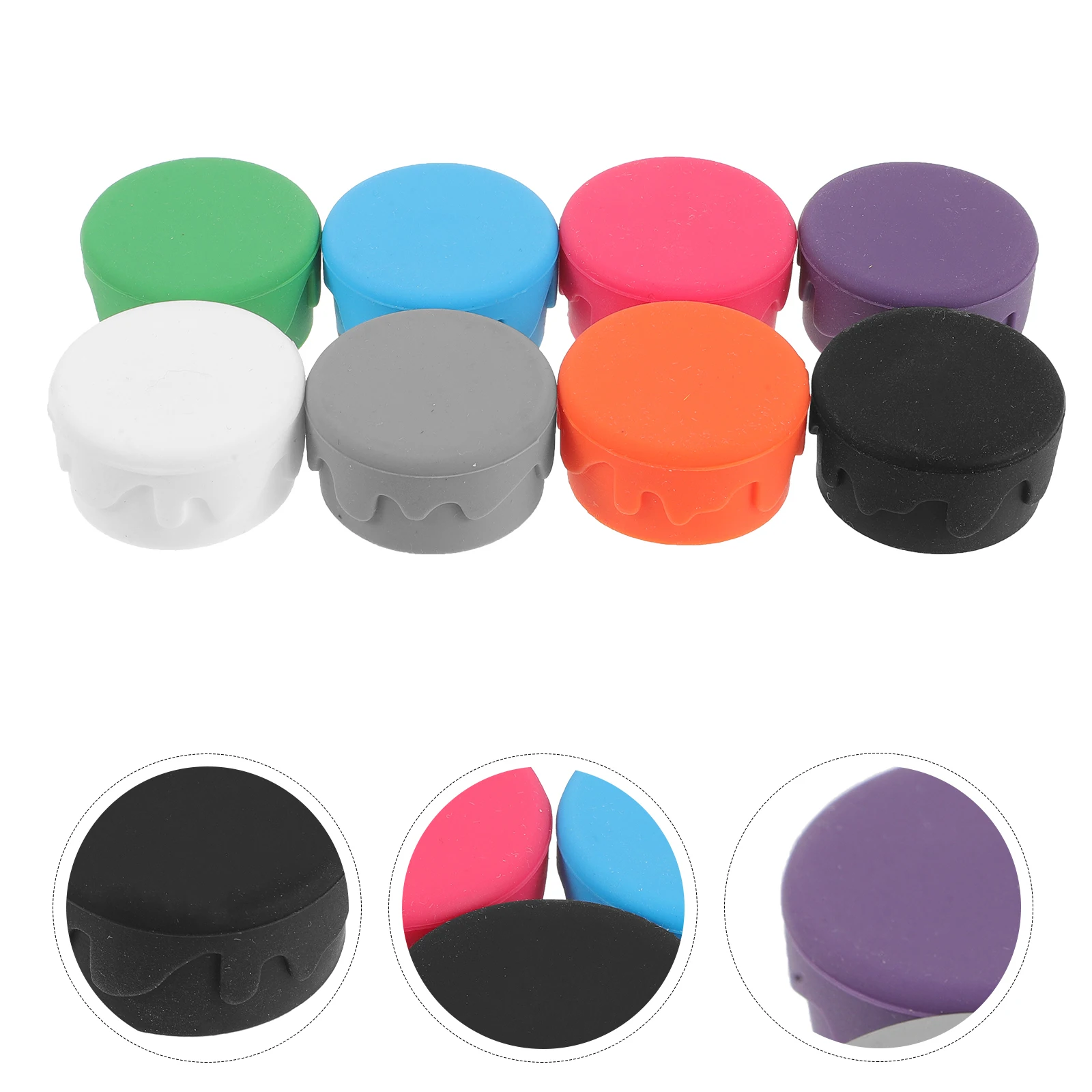 

8pcs Silicone Bottle Stopper Wine Seals Reusable Fresh Keeping Glass Bottle Caps Decorative Elegant Practical
