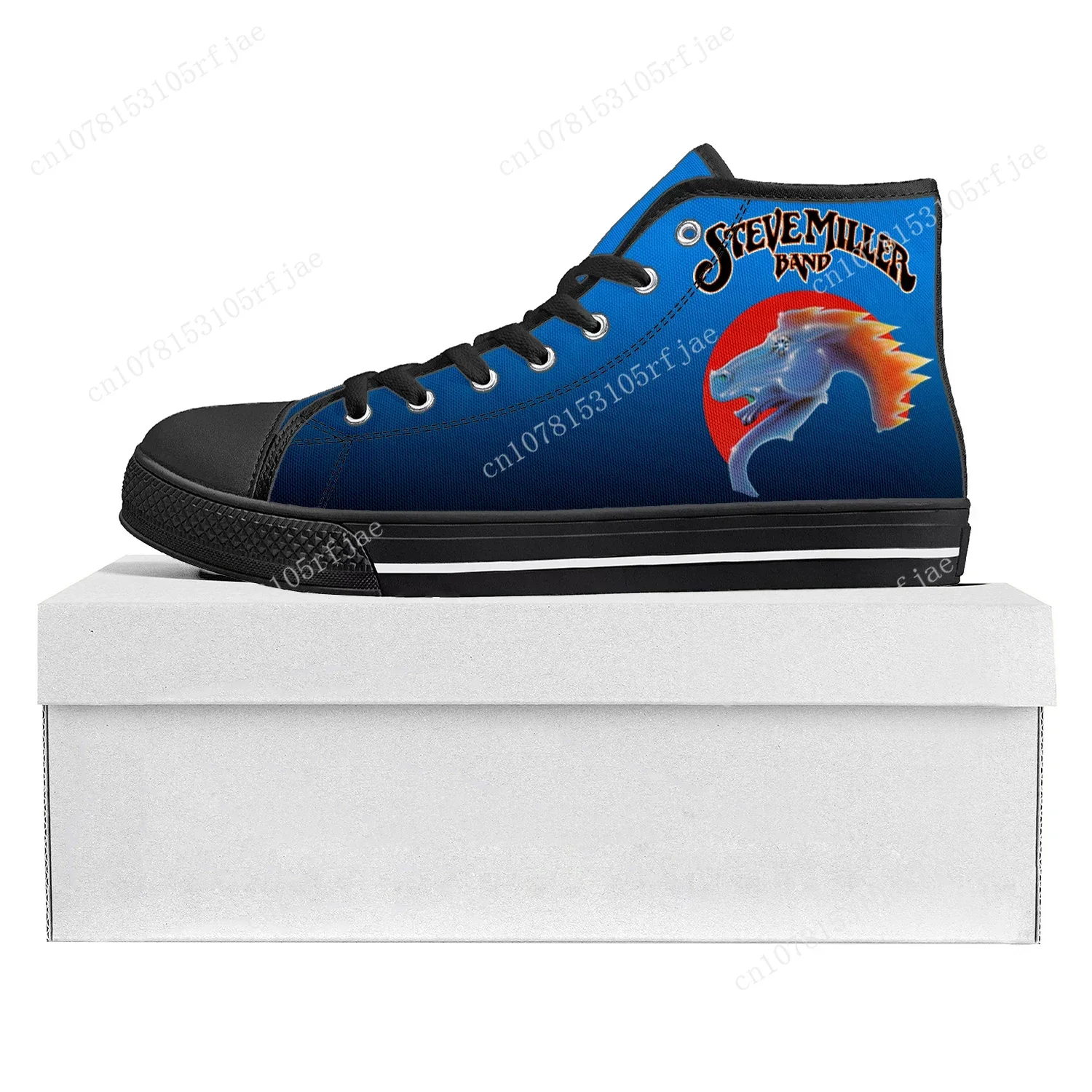 Steve Miller Rock Band High Top High Quality Sneakers Mens Womens Teenager Canvas Sneaker Casual Couple Shoes Custom Shoe Black