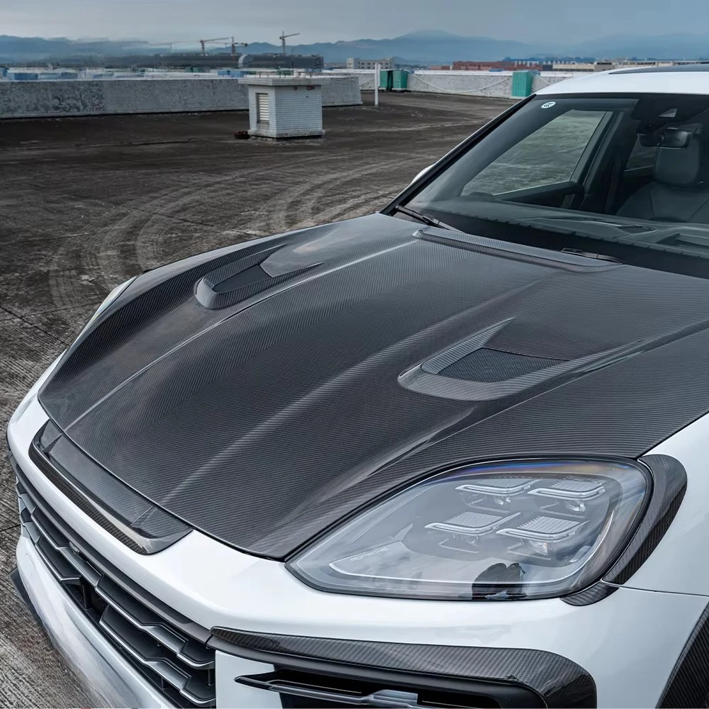 Factory Wholesale High Quality Dry Carbon Fiber MSY Style Hood with Front Trim Complete Set for Porsche Cayenne 9Y0.2 2024-2025 3