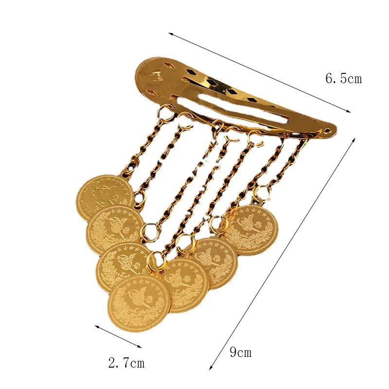 Dicai-Pendentif plaqué or pour femme, accessoires pour cheveux, pièce de monnaie kurde d'Oman, vêtements de sauna pour patients de mariage, bijoux à la mode, nouveau