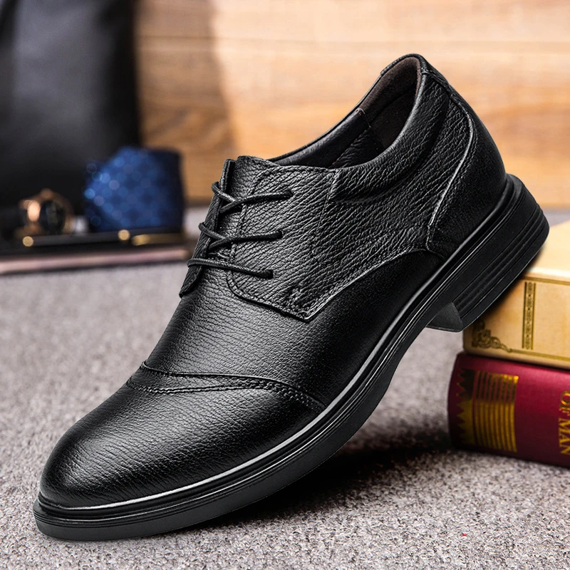 

Mens Wingtip Oxford Shoes lace up genuine Leather Brogue Men's Dress Shoes Classic Business Formal Shoes Men Zapatillas Hombre