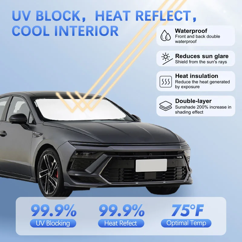 

Car Windshield Sun Shade For Hyundai Sonata DN8 EF LF NF YF Sunshade Sun Visor Protector Blocks UV Rays Summer Car Accessories