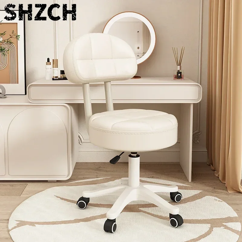 Universal Wheel Small Stool Home Simple Rotating Computer Chair Bedroom Vanity Chair Backrest Sedentary Lifting Study Chair