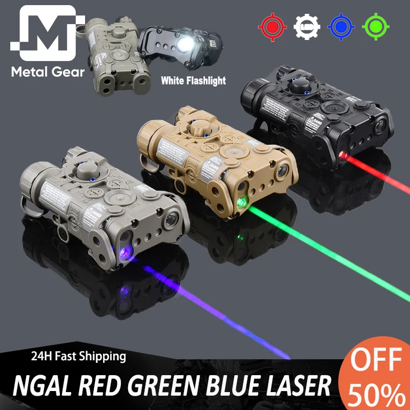 

WADSN Airsoft NGAL Red Blue Green Laser Sight Pointer Strobe White LED Light Tactical PEQ15 DBALA2 MAWL Hunting Flashlight No IR