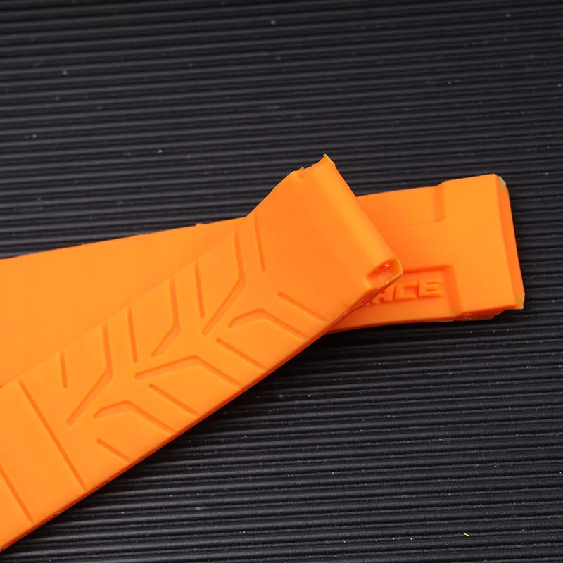 Silicone Rubber Waterproof Watchband for T race T048 417a Tissot Straps 21mm Watch Accessories  Orange White Black
