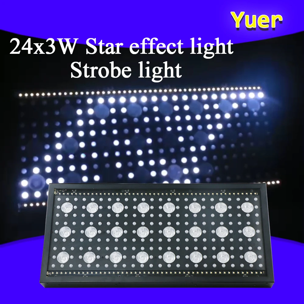 Yuer LED Strobe light 3in1 RGB beads 24X3W warm light controlled individually 48-segment DMX Control for DJ Disco Party stage