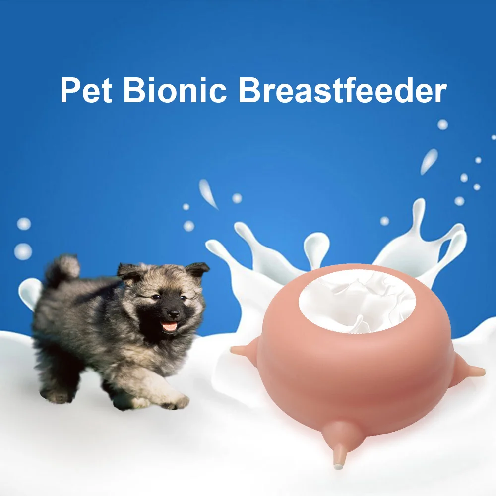 200ml Bionic Breastfeeder Cat Drinker 4 Pacifier Kitten Bottles for Nursing Kitten Milk Feeder Silicone Cat Feeding Bubble Bowl