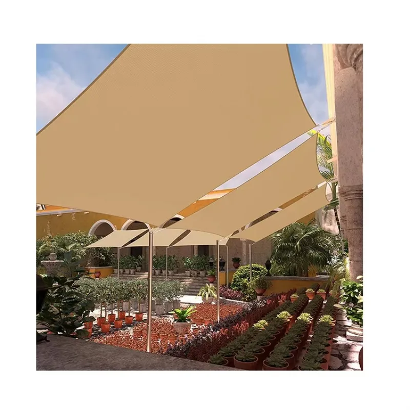

Car Park Sun Shade Sail Custom Windproof Heavy Duty HDPE Shade Sail Rectangle Net Canopy Fabric Triangle Outdoor Ivory