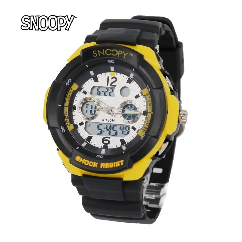 Snoopy Boy's new multi-functional cool luminous personalized digital pointer dual display sports waterproof electronic watch