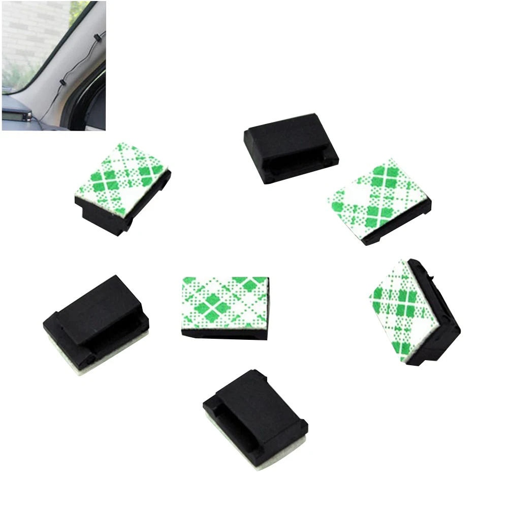 

40 Pcs Cable Clips Self Adhesive Wire ganizer Black Holder 13x9 4mm Car House Office Cord Management Accessories