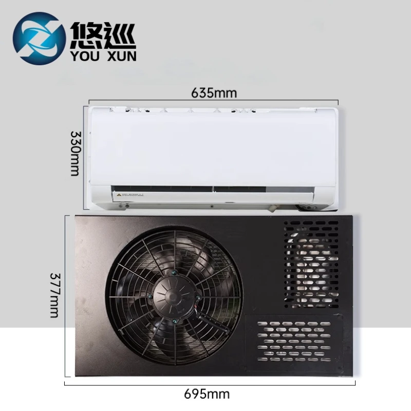 

New 12V 24V48VAuto Parking Cooler Engineering Vehicle Golf Cart AC Split Roof Air Conditioner Truck Parking Cooler
