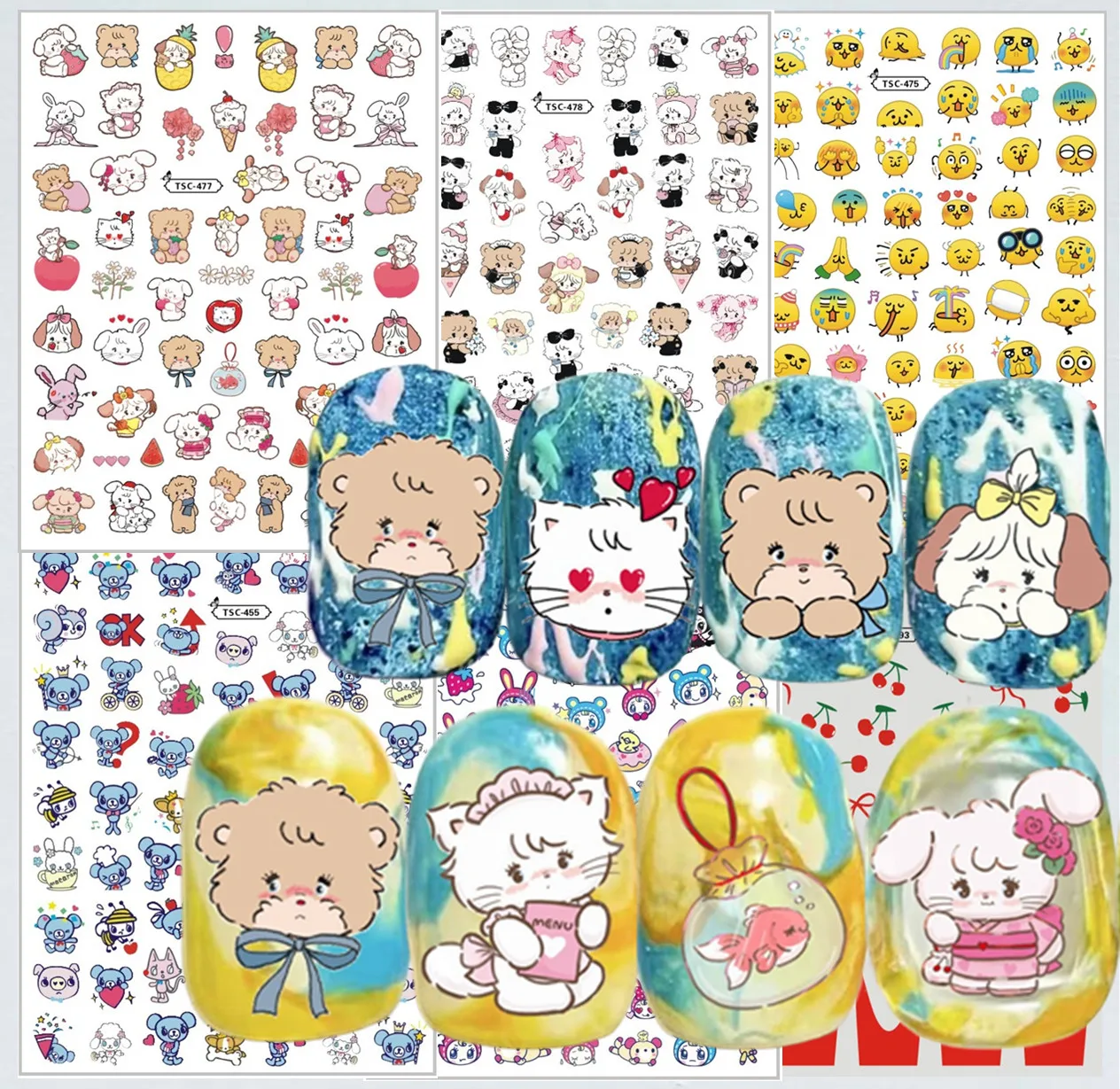 TSC-035 アングルブルー新しいかわいいスーパーネイルスライダーアニメ年齢 3d ネイルステッカー爪製品爪用